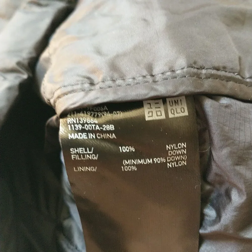 Uniqlo Ultra Light Down Compact Jacket Womens S Black Snap Button Quilted Puffer - Picture 6 of 8